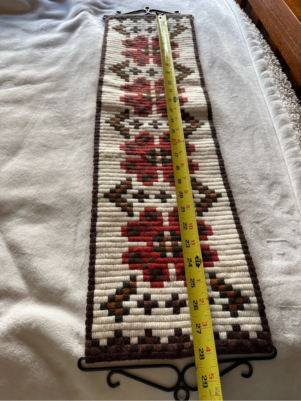 Handwoven scandinavian bell pull - Neutral Accent